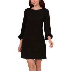CALVIN KLEIN Black Long Sleeve Ruffled Cuff Sweater Dress M NWOT